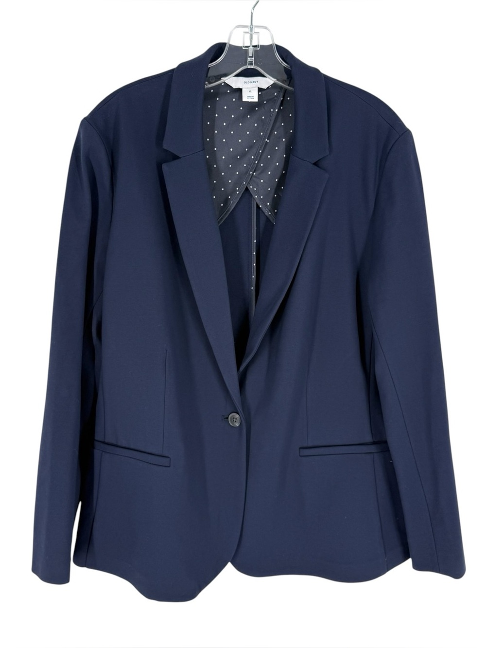 Old Navy Classic Ponte Blazer Womens Size XL Navy Knit Stretch Career Jacket